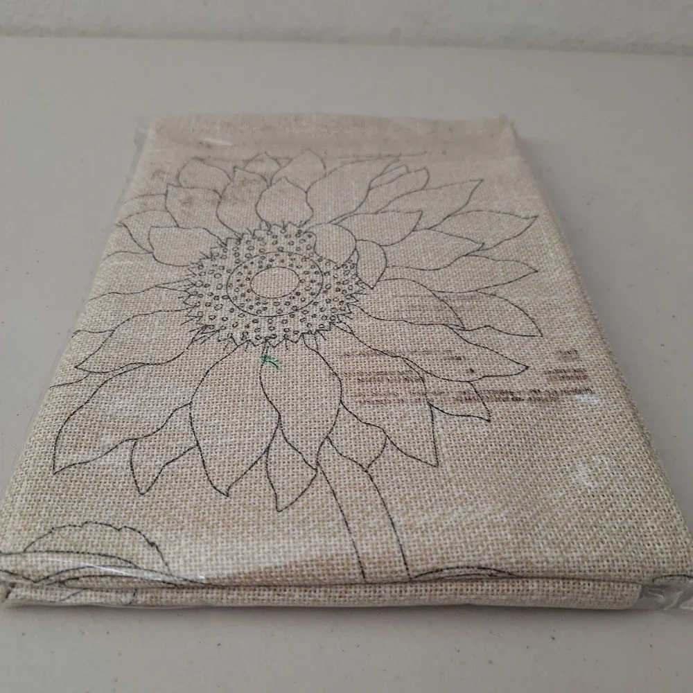 Vintage Craftways Embroidered Pillow Cover Kit Sunflower Cushion Cover 16x16in